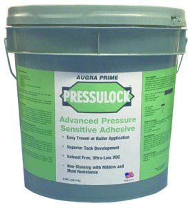 A bucket of pressure sensitive adhesive.